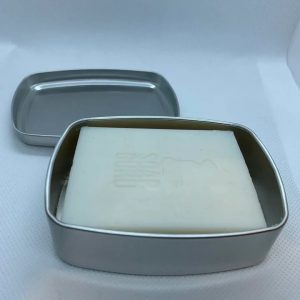 aluminium soap tin with soap