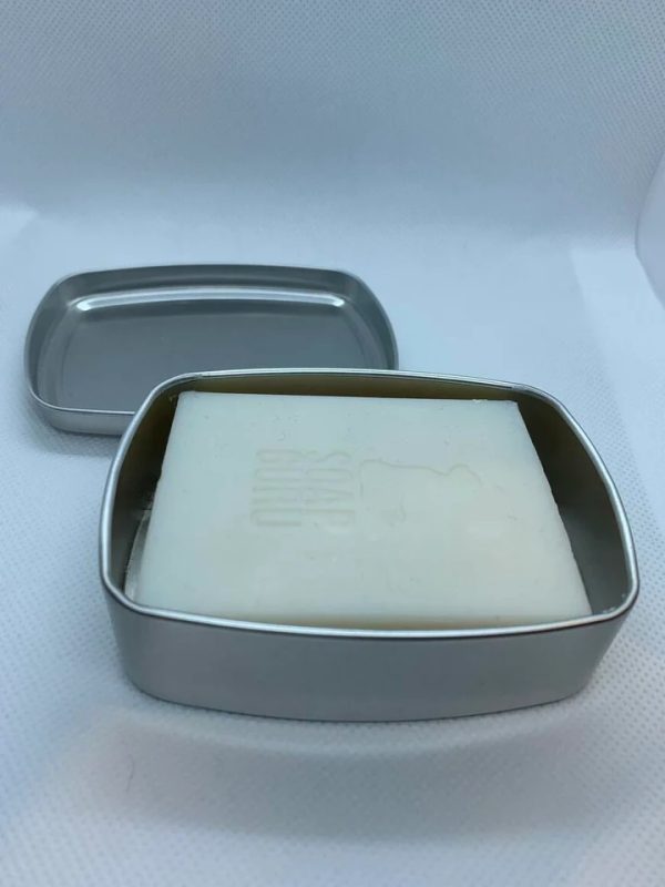 aluminium soap tin with soap