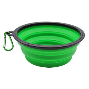 green silicone collapsible dog bowl